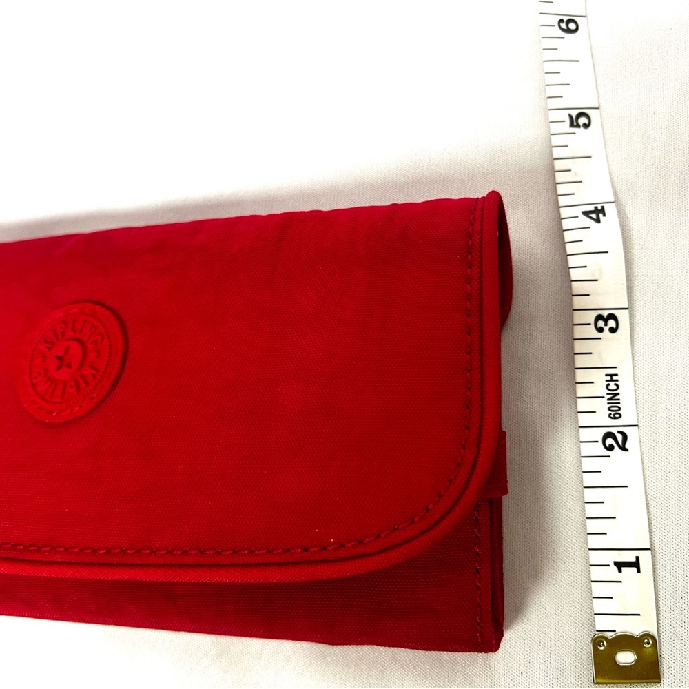 Kipling Red RFID Nylon Travel Wallet Organizer | Card Holder Zip Coin Purse - Picture 9 of 10